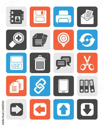 Silhouette internet Interface Icons -  vector icon set