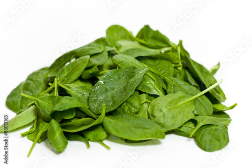 Fresh Green Spinach. Selective focus.