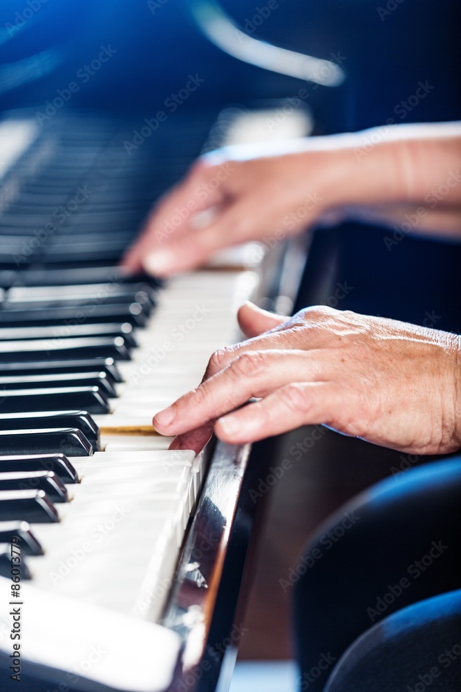 Obraz premium Pianist, Piano, Human Hand.