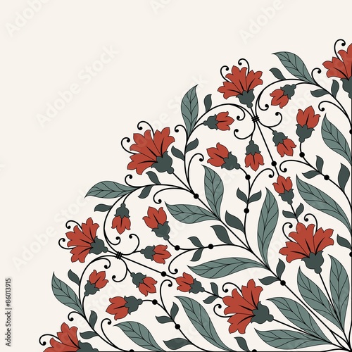 Fototapeta Naklejka Na Ścianę i Meble -  Invitation card with floral ornament.