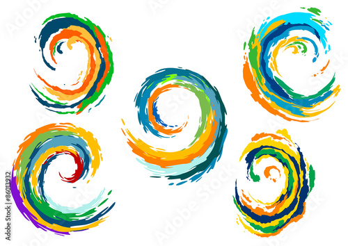 Abstract colorful sea waves swirls