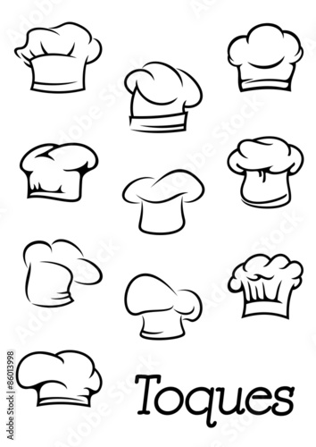 Chef and  baker isolated toques silhouettes