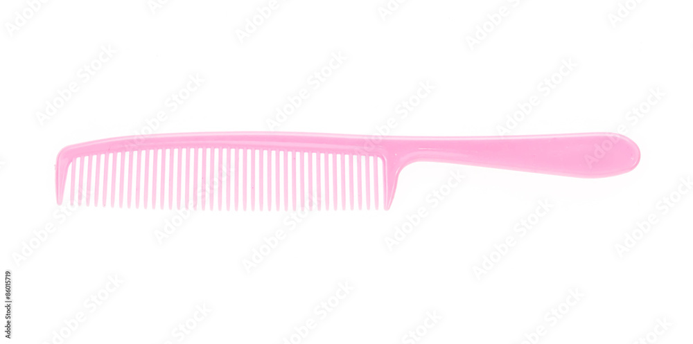pink hair brush on white background. pink hair brush on white background.