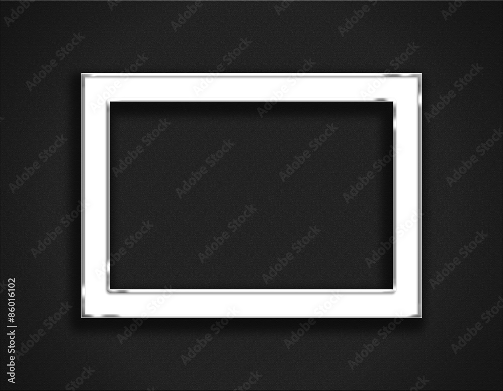 White frame on black background White frame on black background