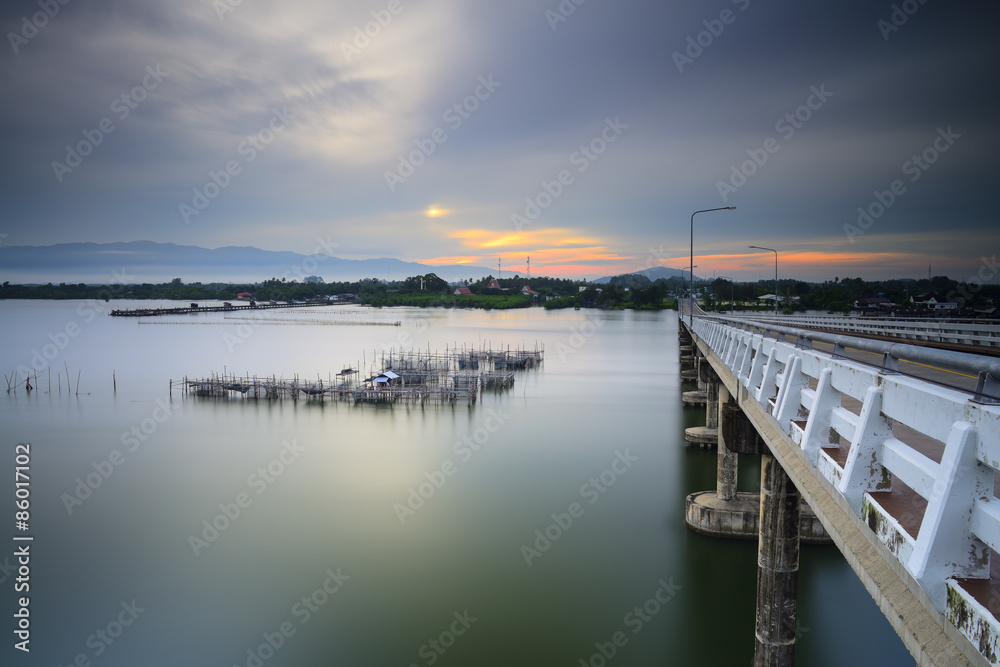Sunrise at Bridge Laem Sing Thailand