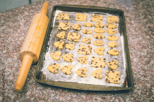 Baking cookies chocolate
