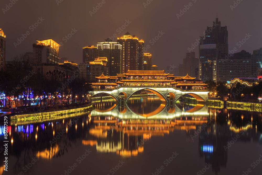 night lounge bridge at chengdu,china