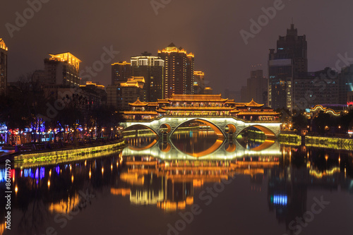 night lounge bridge at chengdu china