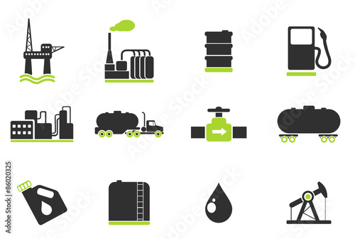 Oil and petrol industry objects icons