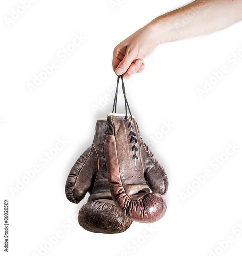 Boxing gloves in male hand © An-T