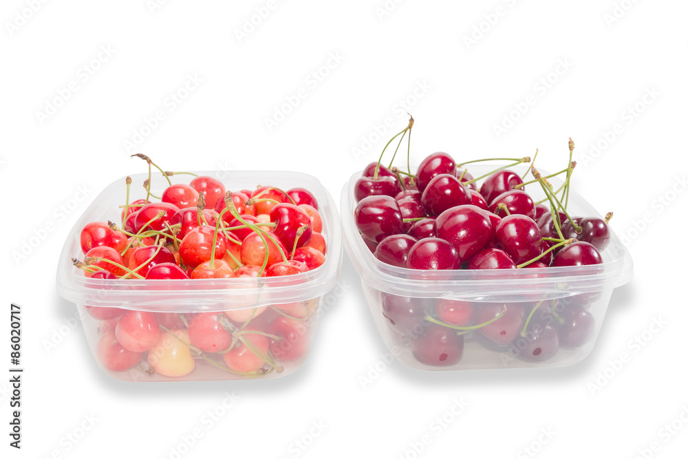 Two varieties of cherries Two varieties of cherries