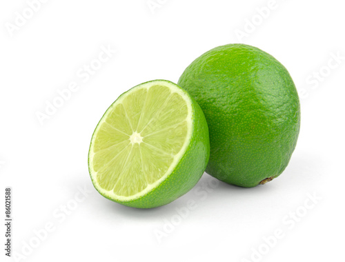 Citrus lime fruit isolated on white