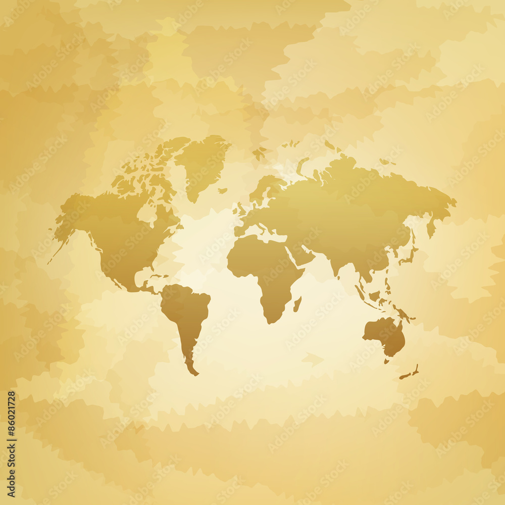 World map on dirty background vector illustration