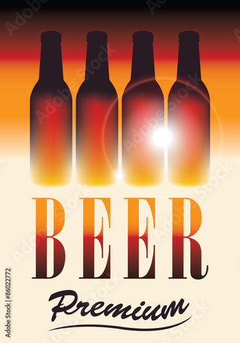 picture bottles of beer on the background light
