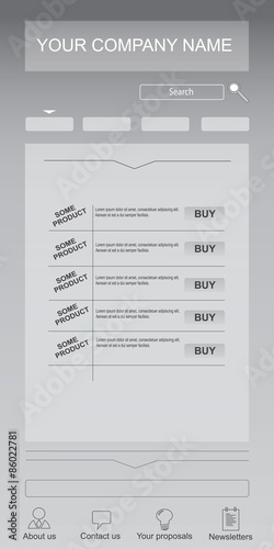 Gray website template for internet shop