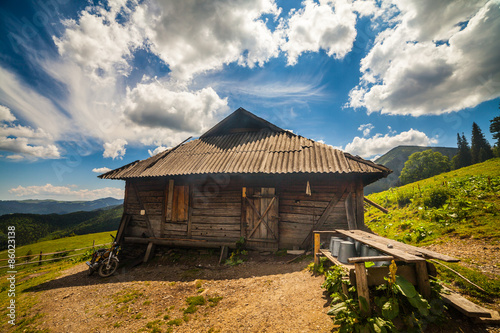 Old wooden traditional house in the mountains