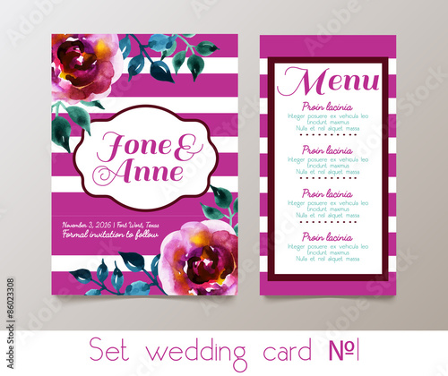 A set weddings  invitation