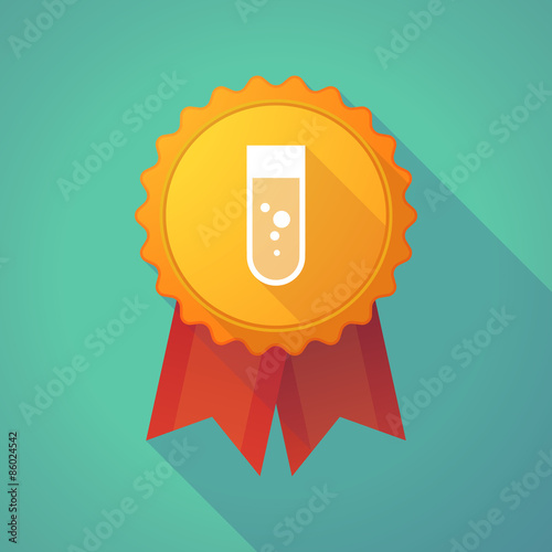 Long shadow badge with a chemical test tube