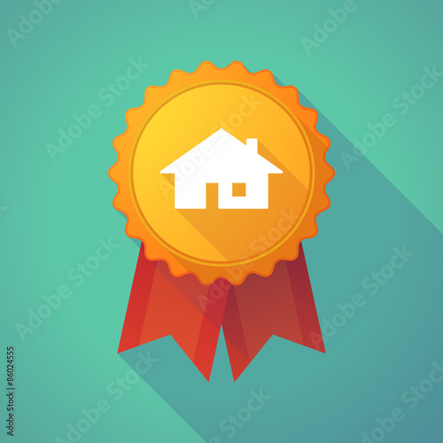 Long shadow badge with a house