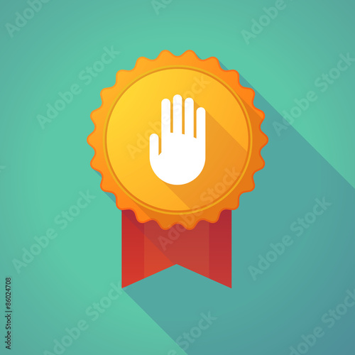 Long shadow badge with a hand