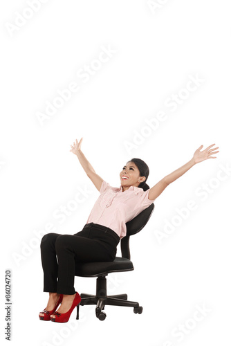 Asian business woman sitting