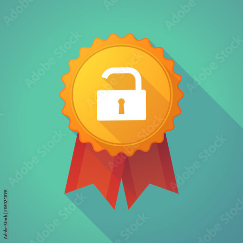 Canvastavla Long shadow badge with a lock pad