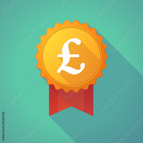 Long shadow badge with a pound sign