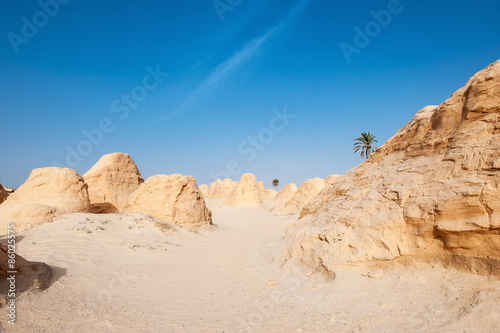 South of Tunisia  Shara desert the petrified dune of Debebcha
