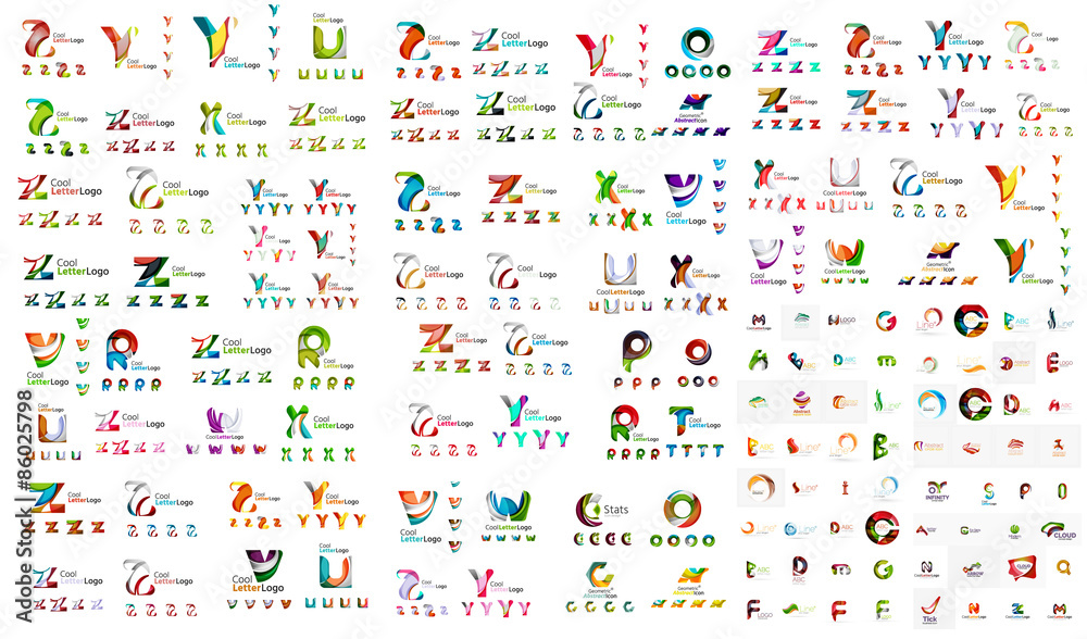 Logo mega collection, abstract geometric business icon set Logo mega collection, abstract geometric business icon set