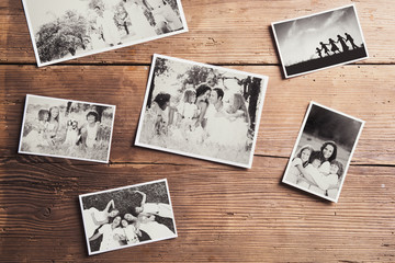 Photos on a table