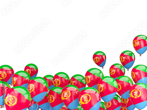 Fototapeta Naklejka Na Ścianę i Meble -  Flying balloons with flag of eritrea