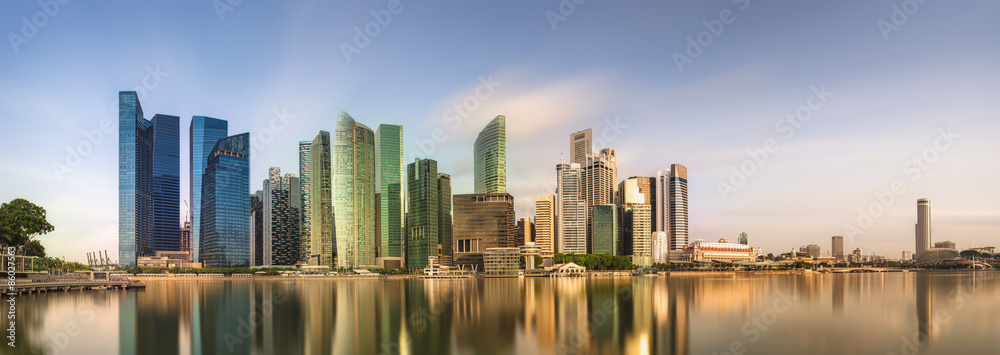 Singapore Skyline and view of Marina Bay