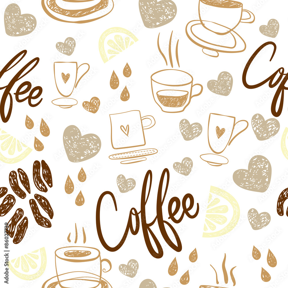 Coffee seamless pattern