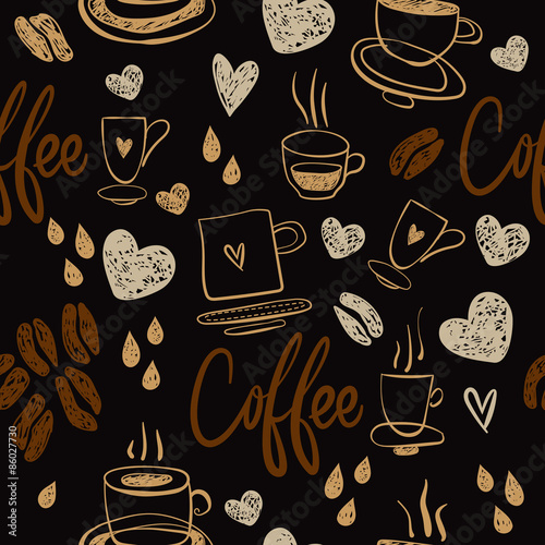 Coffee seamless pattern