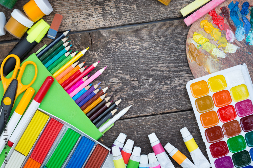 Naklejka premium Items for children's creativity