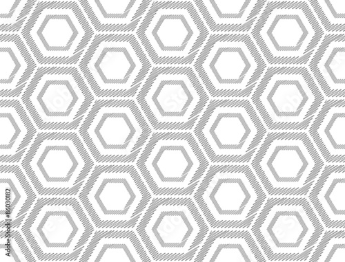 Design seamless monochrome hexagon geometric pattern