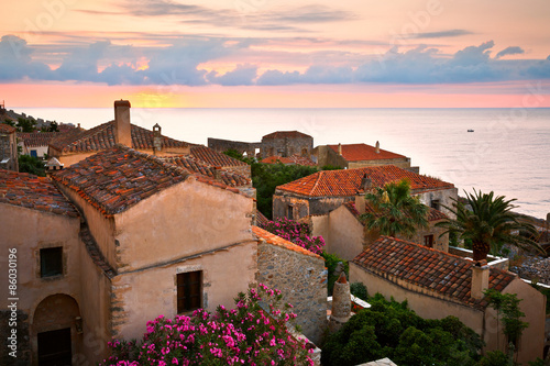 Monemvasia village in Peloponnese, Greece. photo