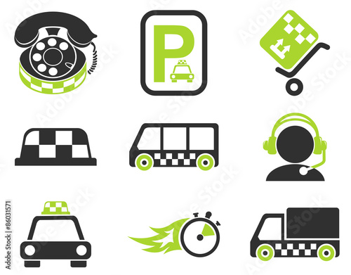 taxi services icon set