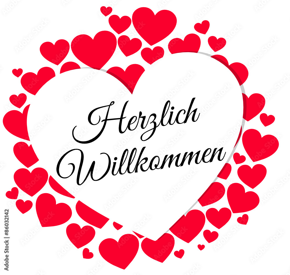 Herzlich Willkommen Stock Vector | Adobe Stock