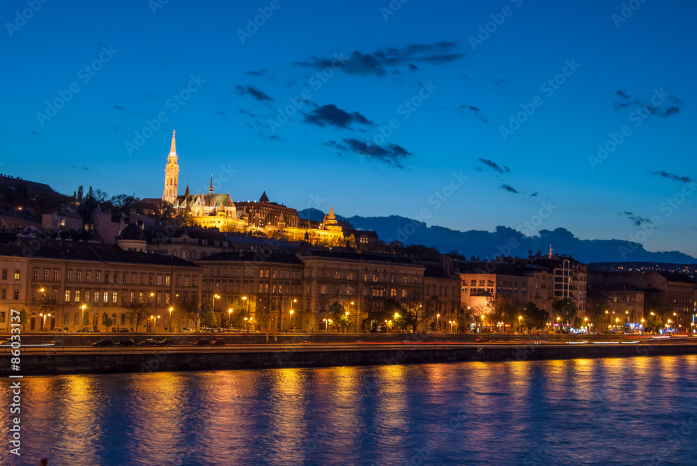 at night in Budapest Hungary