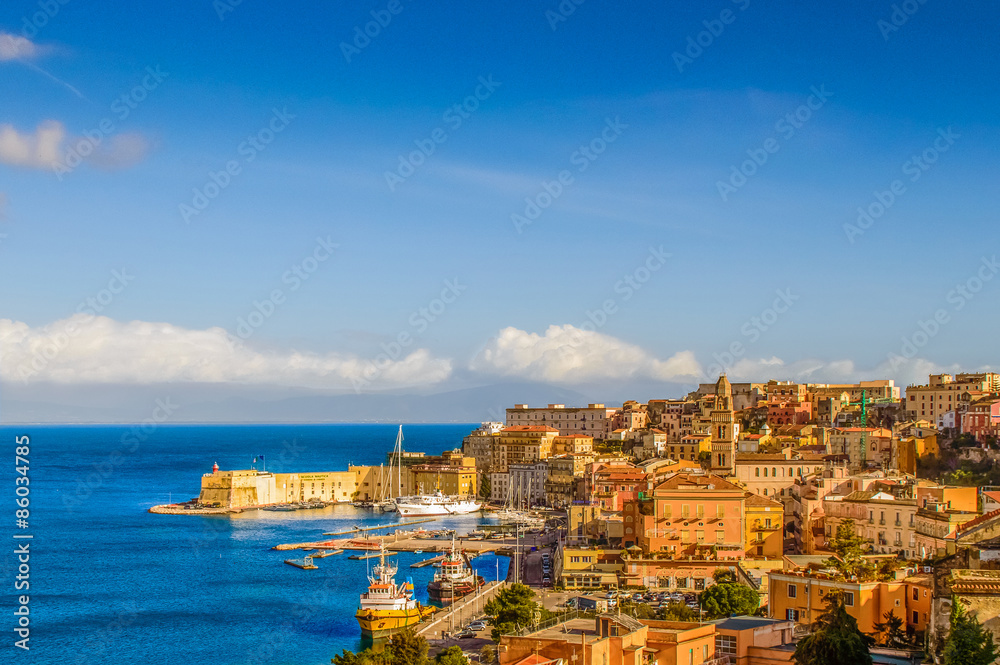 Medieval town and port of Gaeta on the Mediterranean sea, Italy