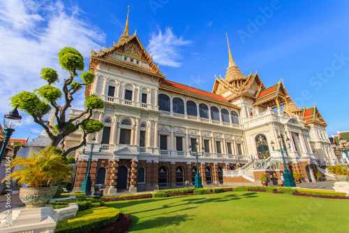 Grand palace, Wat pra kaew with blue sky, bangkok, Thailand