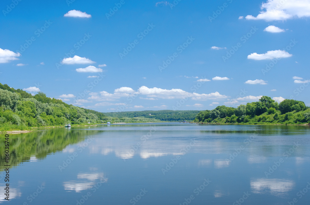 Sunny day on the quiet river plains Sunny day on the quiet river plains