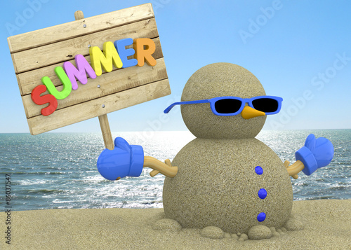 Photos Sandman On The Beach - 3D