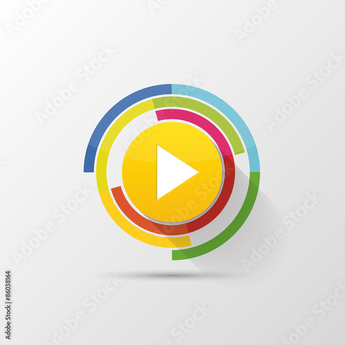Colorful play button. Modern design. Vector