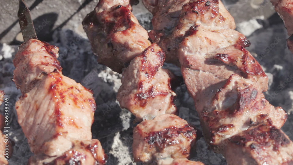 Cooking kebabs Cooking kebabs