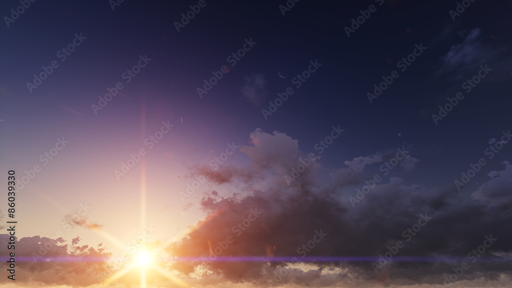 Sunset. blue sky and clouds Sunset. blue sky and clouds