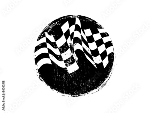 checkered race flag grunge vector design