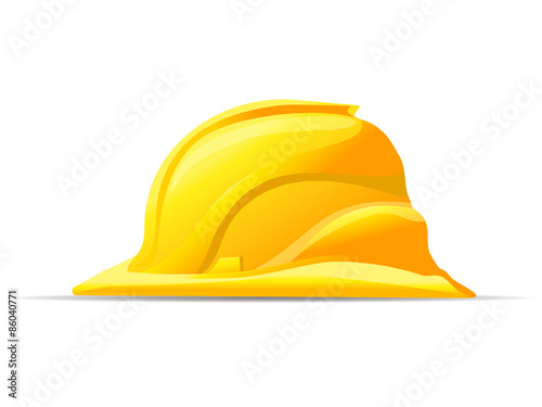 yellow hard hat safety symbol vector icon