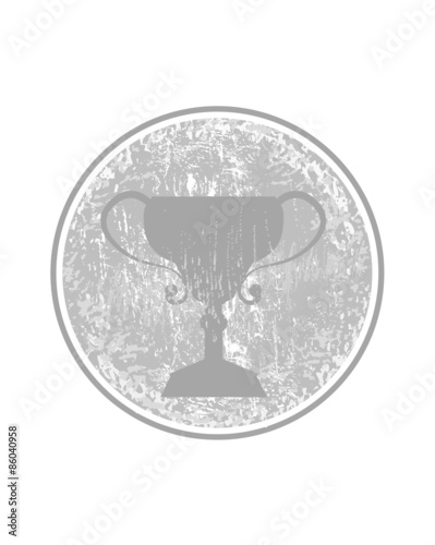 trophy stamp icon vector symbol grunge